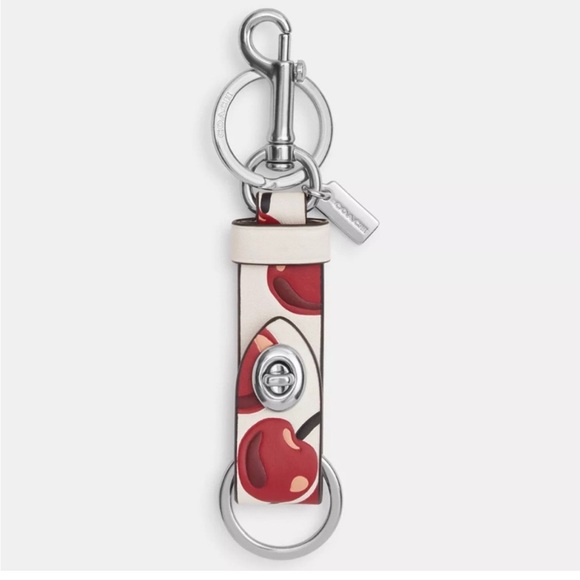 Coach Trigger Snap Bag Charm With Cherry Print - Picture 5 of 10